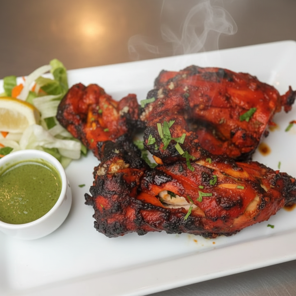 Delicious Tandoori Chicken at Tandoori Grill in downtown Calgary, AB